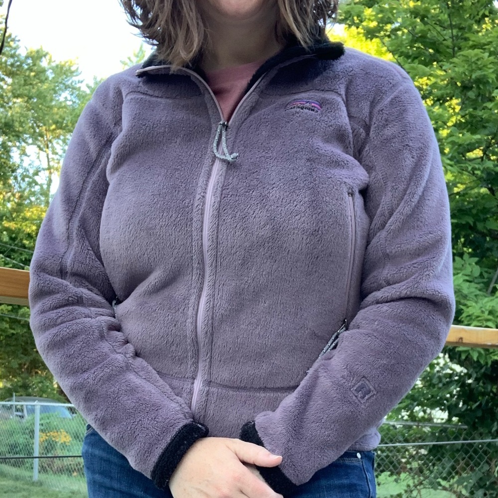 Vintage Patagonia R1 fleece, medium, purple/gray